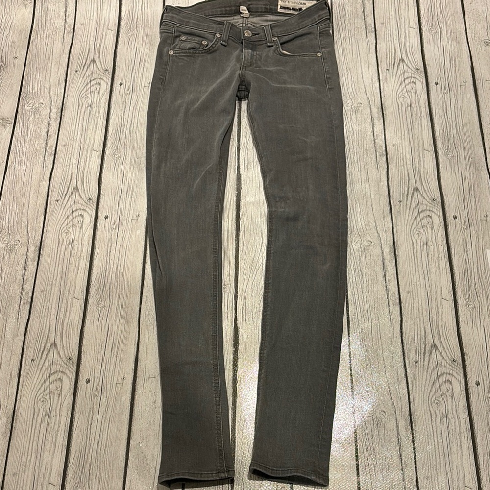 Rag and Bone skinny denim jean size 25 dark iron color way premium denim